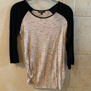 Baseball style tee maternity top